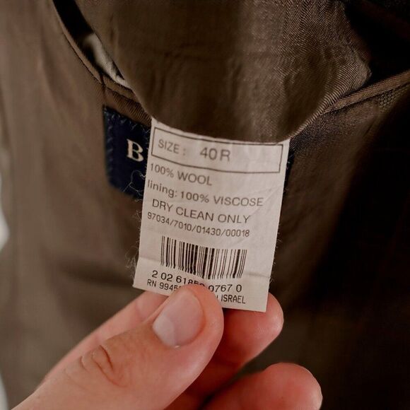 Brooks Brothers 346 Wool Green Glen Plaid W/ Brown Windowpane Blazer 40R 2 Butto - Picture 9 of 12